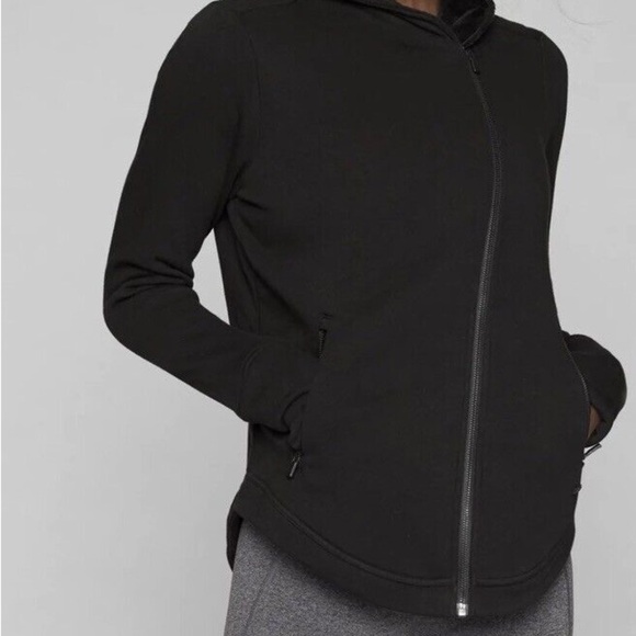 Athleta Easy Cozy Karma Asym Hooded Jacket Size Small - Picture 3 of 10
